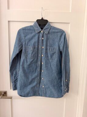 J. Crew Chambray Button Down Long Sleeve Shirt, Sz 00